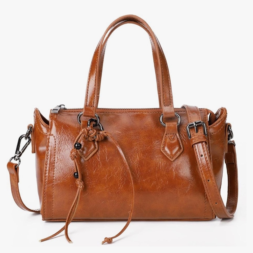 Afkomst  Women's Small Brown Satchel Crossbody Saddlebag Purse Adjustable Strap